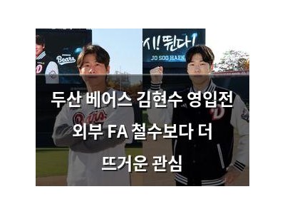 두산 베어스 김현수 영입전 외부 FA 철수보다 더 뜨거운 관심