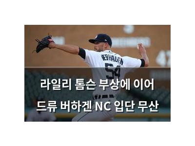 라일리 톰슨 부상에 이어 드류 버하겐 NC 입단 무산