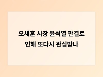 홍준표 명태균 사건이 오세훈 재판에 영향 줄 수 있다