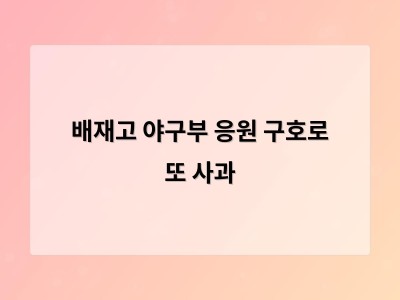 배재고 야구부 응원 구호로 또 사과